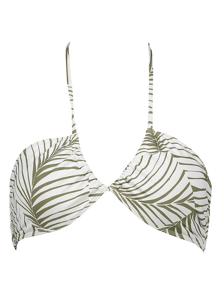 Roxy Bikini-Oberteil in Khaki/ Weiß - L