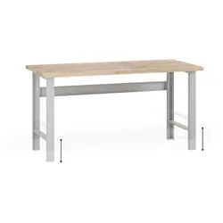 Höhenverstellbarer Werkbank G7, Buche-Leimholzplatte, 1700 x 800 x 840-1040 mm
