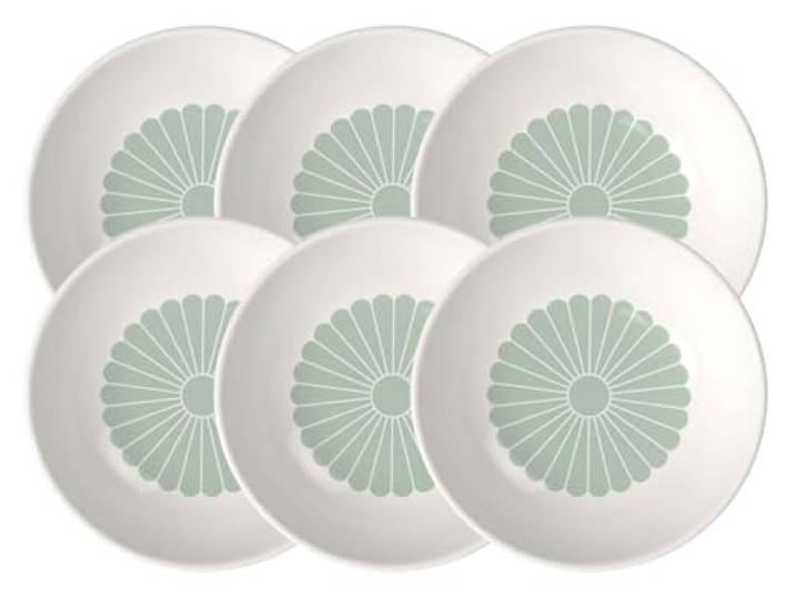 Villeroy & Boch - Fleur Vert Dessertschalen 6er Set, Schalen für Desserts, Snacks & Beilagen, Bowl mit Blumenmuster, Spülmaschinenfest & Mikrowellensicher, Premium Porzellan, Grün