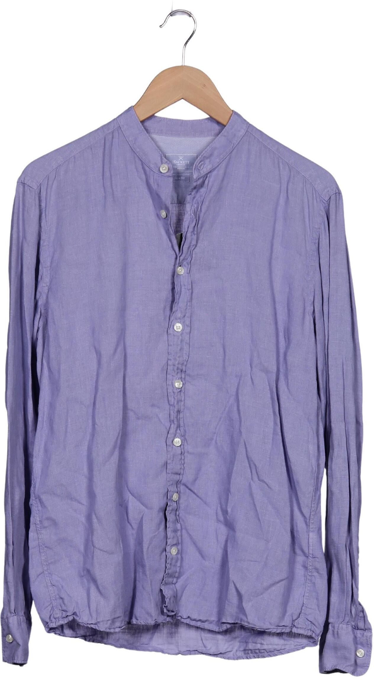 Hackett London Herren Hemd, Lila, Gr. M, Leinen - Second Hand