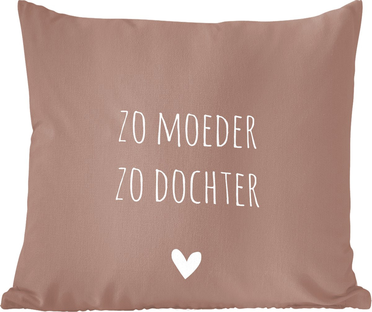 Sierkussen met quote Zo moeder zo dochter voor in de woonkamer, 60 x 60 cm
