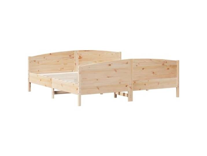 KTHLBRH Bettgestell ohne Matratze 200 x 200 cm aus massivem Kiefernholz Lattenrost inklusive, funktionales Kopfteil, Montage erforderlich