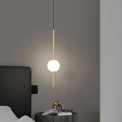Nordic anhänger lampe glas ball pendent lampe glas ball schlafzimmer nacht lange linie hängen lampe restaurant decor lampe kantine bar