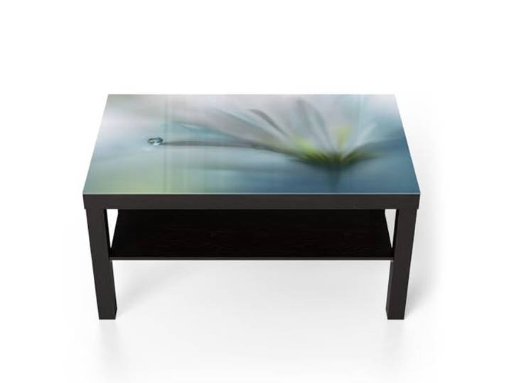 DEQORI Glastisch schwarz groß 90x50 cm Motiv Flüchtiger Tropfen ausgefallener Beistelltisch aus Glas Hochglanz Couchtisch fürs Wohnzimmer moderner Couch Tisch mit Design