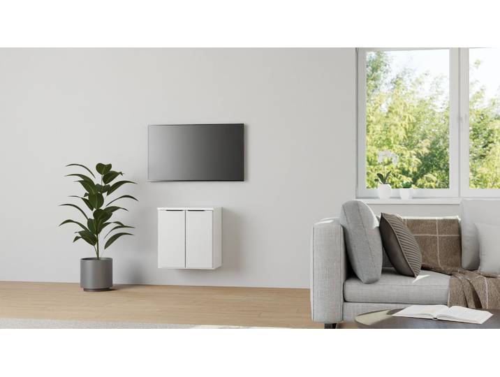 Badezimmer-Hängeschrank MDF Lackiert Signal­weiß RAL&nbsp;9003
