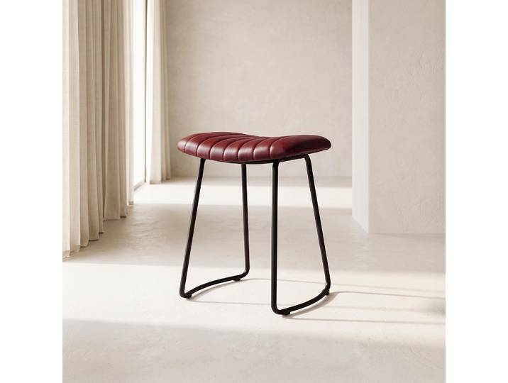 Tabouret d’appoint cuir marron - Scrambler