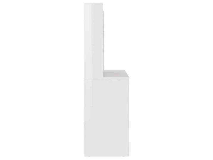 Meuble Rangement - HAOSHOP - Table de maquillage avec éclairage LED MDF Blanc brillant&01_29440