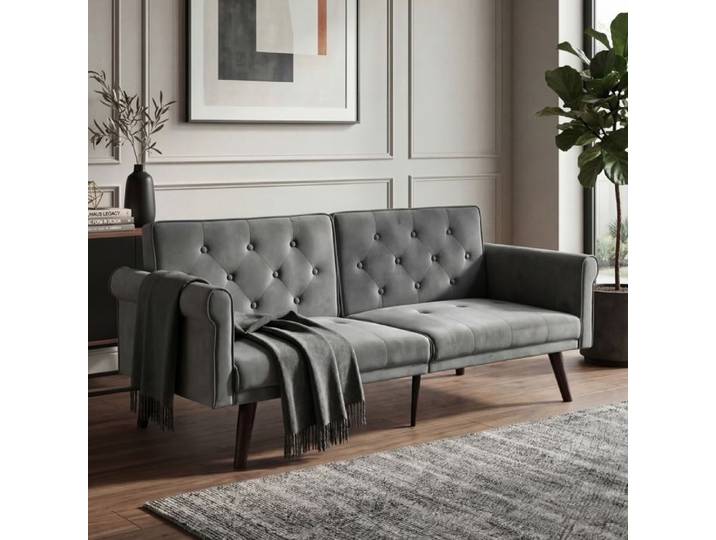 Luscriate - Canapé lit 150 cm convertible dossier réglable 5 positions clic-clac loveseat petit espace - Gris