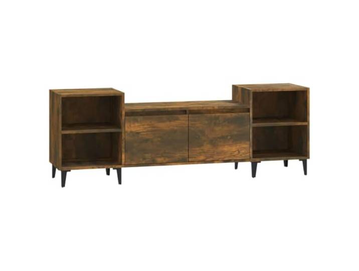 KUPTYERFG TV-Schrank Räuchereiche 160x35x55 cm Lowboard Medienschrank Stylisches Lowboard in Räuchereiche-Optik mit 6 Fächern und Türen für Wohnzimmer und Flur. Bietet Ordnung und Stabilität.