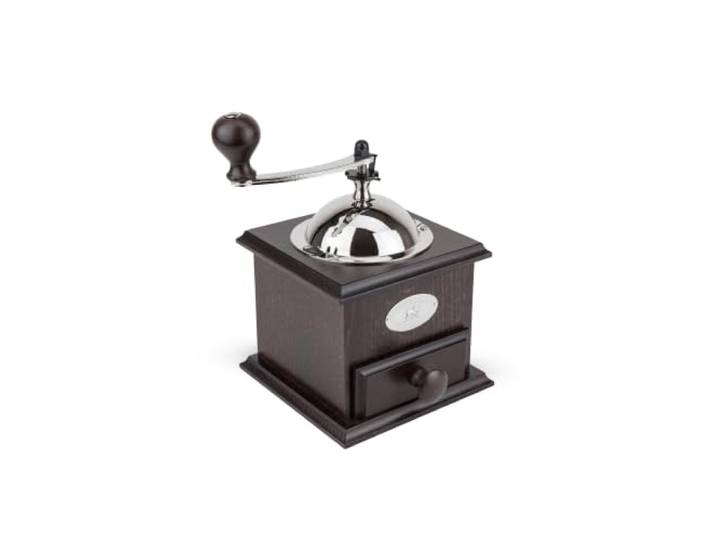 Peugeot - Manuelle Kaffeemühle Nostalgie - Einstellbares Stahlmahlwerk - Höhe: 21 cm - Nostalgische Mühle mit Einfülltrichter - Schokoladenbraunes Buchenholz