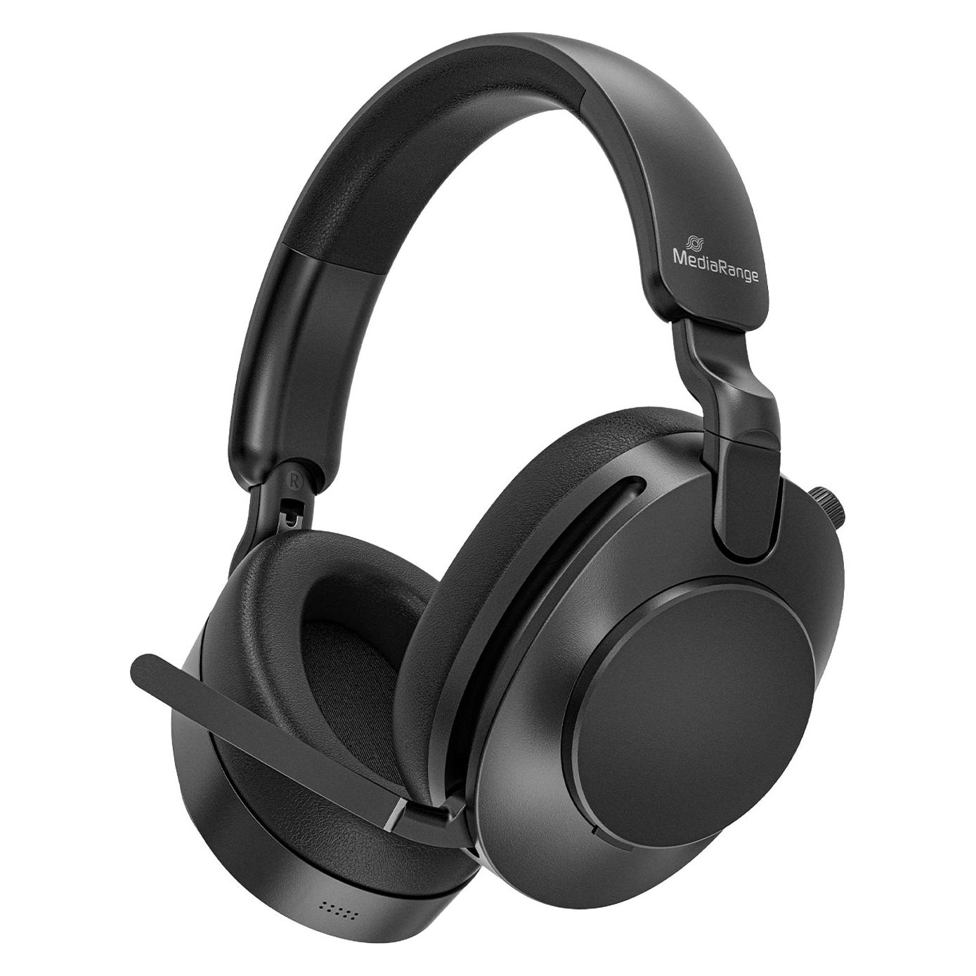 MediaRange Headset mit Mikrofon Stereo schwarz (Kabelgebunden, Kabellos, USB-C) (MROS308)