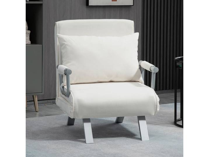 Fauteuil chauffeuse canapé-lit Convertible 1 Place déhoussable Grand Confort Coussin Pieds accoudoirs