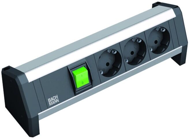 Bachmann Bloc multiprises 339.1001 3 m connexion fixe 1x interrupteur bleu éclairé (339.1001)