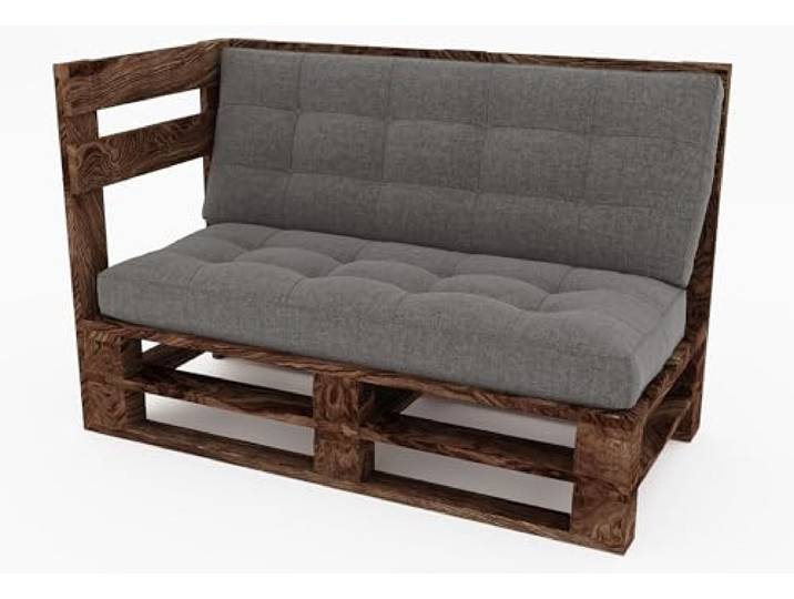Lermowood Palettenmöbel Mpe Eckbank 120 x 60 cm Eiche Europaletten Indoor und Outdoor Lounge Gartenmöbel Holz Gartenmöbel Set Lounge Möbel Terrasse Balkon Loft Stil Paletten