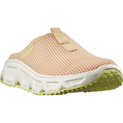 Outdoorsandale SALOMON "REELAX SLIDE 6.0", Damen, Gr. 43, almond cream, vanilla ice, sunny lime, Textil, Schuhe Outdoorsandale