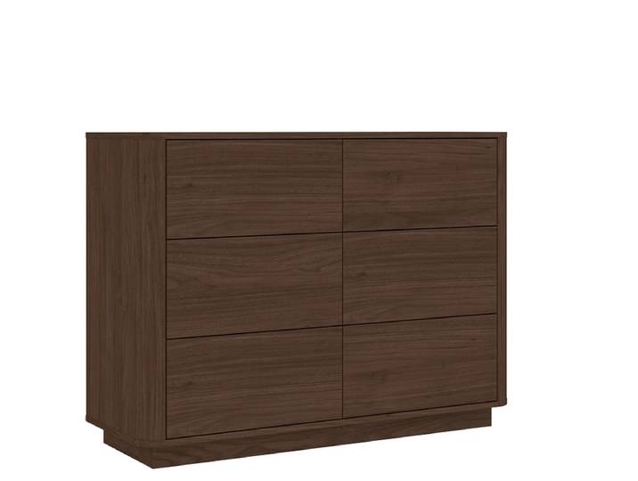 Kommode MOCHA 6 Schubladen 40x115.2x85.5cm nussbaum laminiert / matt / nussbaum