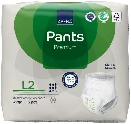 Abena Pants Premium 2 Large - 12 paquets de 15 protections