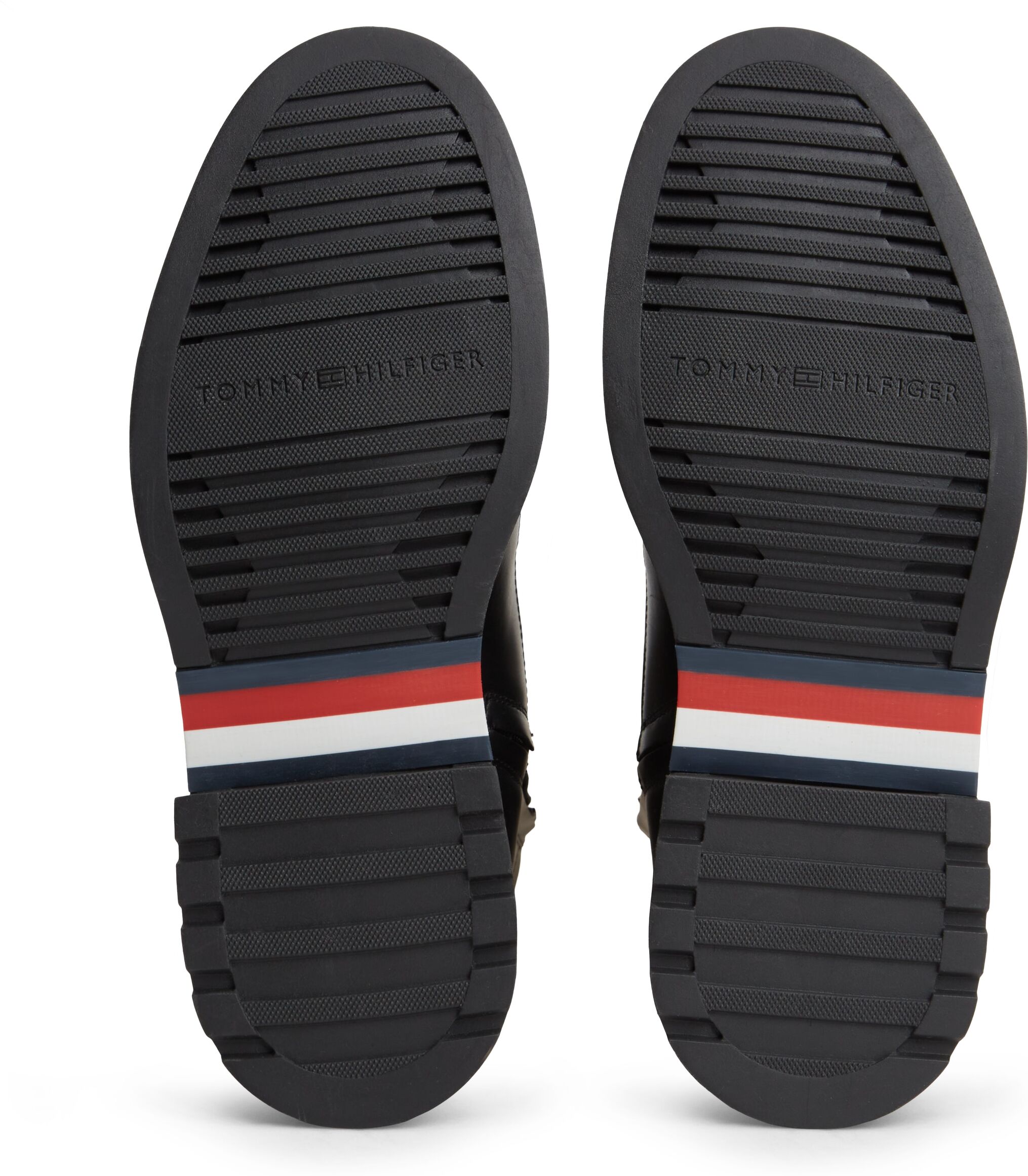 Schnürstiefelette TOMMY HILFIGER "CORPORATE CASUAL LTH BOOT", Herren, Gr. 46, Leder Synthetik Textil, schwarz, Nappaleder, Schuhe Schnürstiefelette, Blockabsatz, Schnürboots mit dezenten Ziernähten