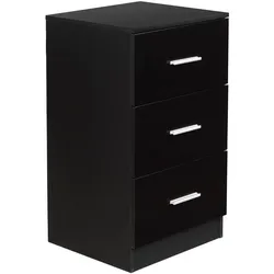 Helloshop26 - Bürocontainer 37,1 x 34,2 x 66,5 cm mit 3 ergonomischen Schubladen modernes Design schwarzes Holz
