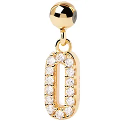 PDPaola CH01-010-U Charm-Anhänger Ziffer 0 vergoldet