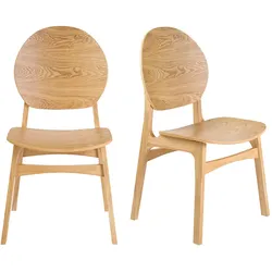 Skandinavische Stühle aus hellem Holz (2er Set) ELTON