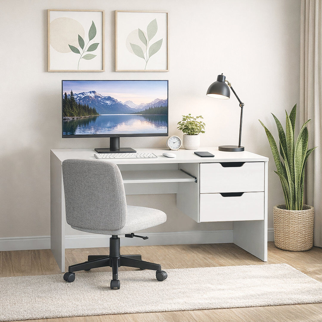 Kidsaw Computer Desk White 75.5cm H X 100cm W X 50cm D