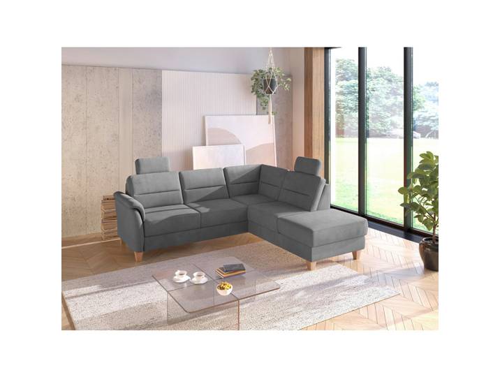 Ecksofa, Grau, 236x212 cm, Textil, 5,5-Sitzer, Ottomane Rechts, Sit&more