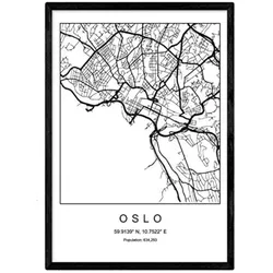 POSTER Oslo Nordischer Stil A4 Rahmenlos
