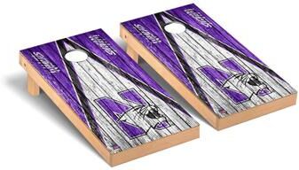 Skip's Garage Northwestern Wildcats Weathered Cornhole Board Set