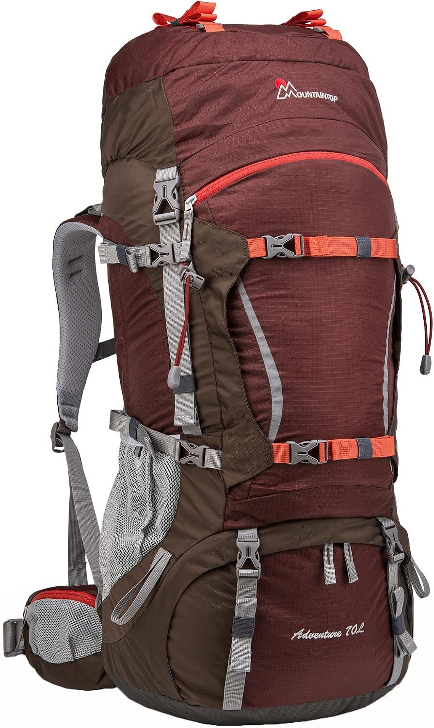 Trekkingrucksack, 70 Liter, mit Regenhülle, uni, verstellbares Tragesystem