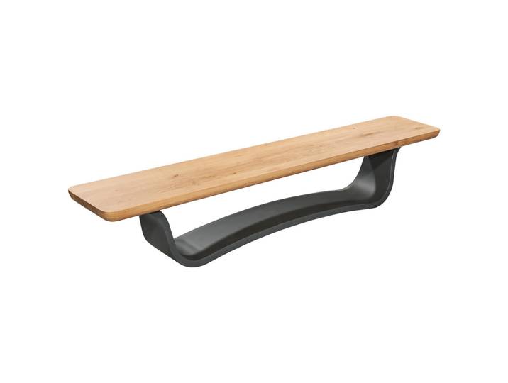 Livetastic Sitzbank, Anthrazit, Eichefarben, Holz, Metall, Eiche, massiv, 240x45x42 cm, Esszimmer, Bank, Sitzbänke