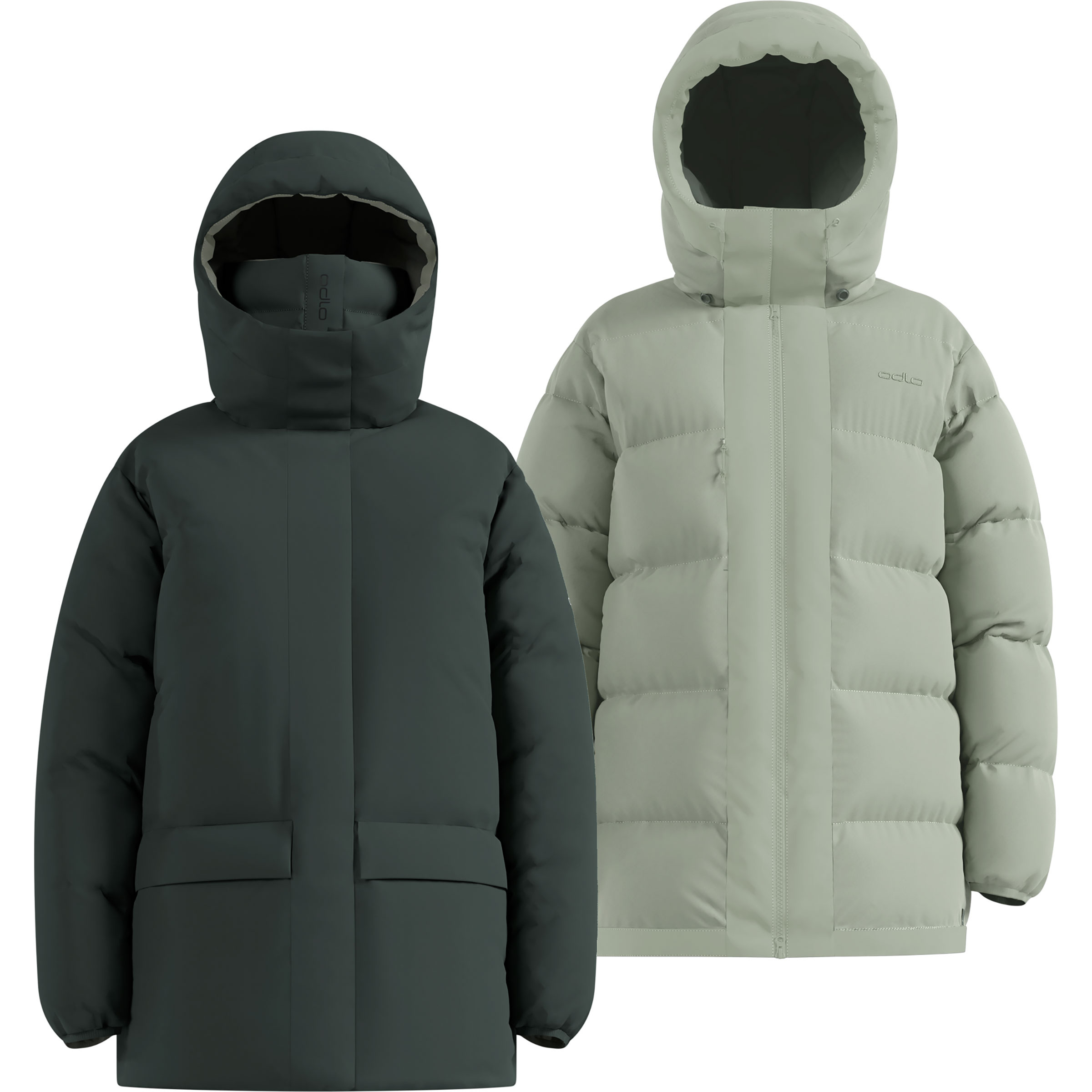 Odlo Down Oversized Damen Isolationsjacke gruen Größe L Trekking Windabweisend Wasserabweisend