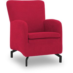 DOMO-Collection Loungesessel Dallas, rot, mit Vierfußgestell aus Metall und Stoffbezug