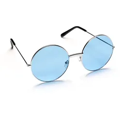 Brille "Hippie", 6 cm Ø, blau