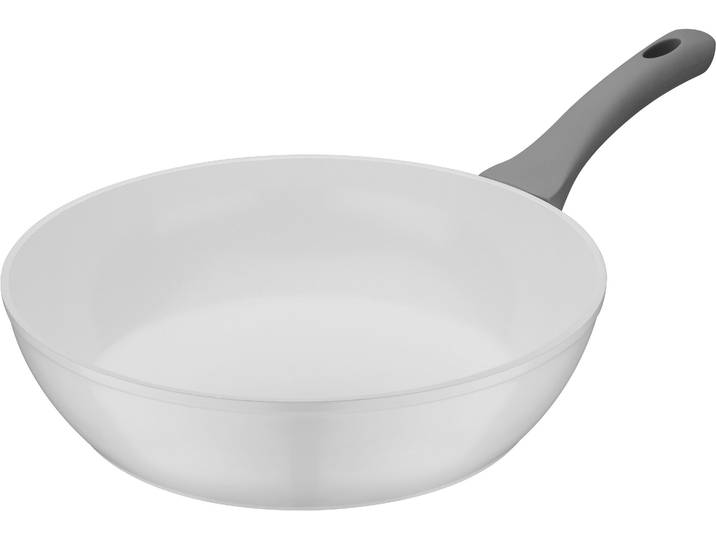 Schmorpfanne GSW Fiona , weiß, H:6,8cm Ø:24cm, Pfannen, Schmorpfanne, weiß mit Softtouch-Griff kratzfeste ILAG CERAMICVeredelung, Induktion