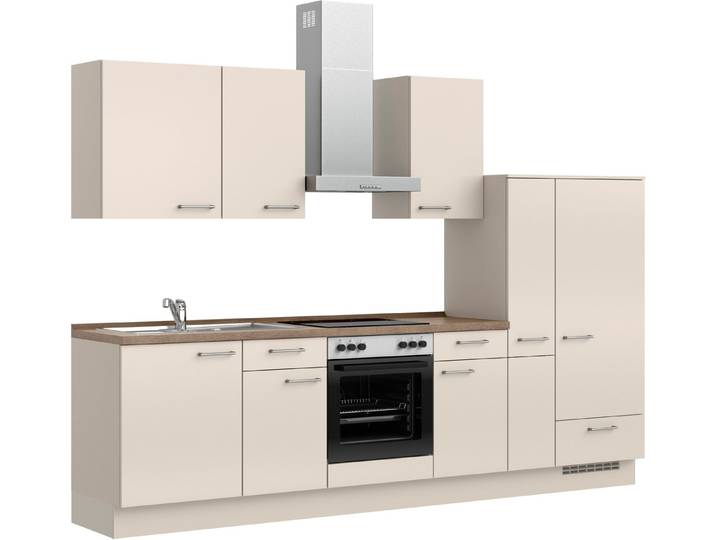 nobilia® Küchenzeile Laser I , NEU: individuell anpassbar mit gratis Profi-Beratung, vormontiert, 300 cm breit, optional mit verschiedenen E‑Geräte-Sets