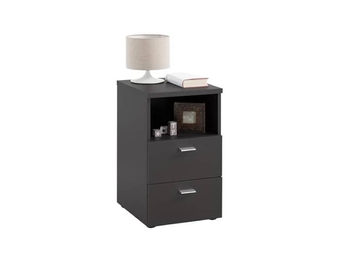 möbelando Nachttisch >Colima 1< in schwarz - 35x61,5x39,9cm (BxHxT)