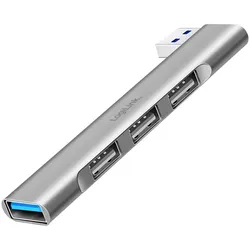 LogiLink Ultraslim 4-Port USB-A Hub, Aluminium, Silber