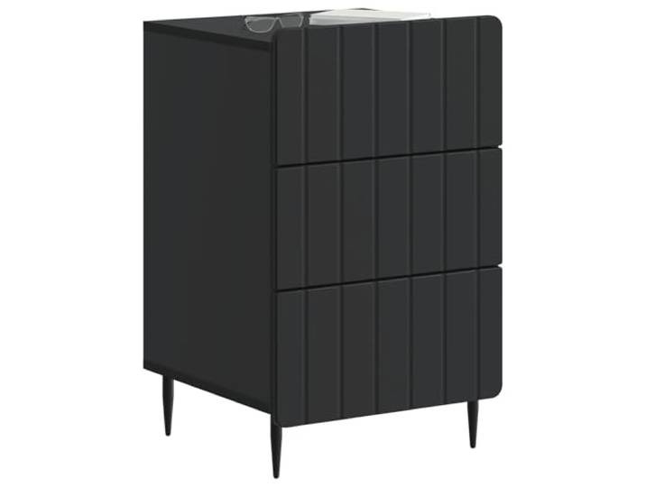 KTHLBRH Moderner Nachttisch, schwarz, 43 x 41 x 68 cm, aus technischem Holz Große Oberfläche, klare Linien, modernes Design für Schlafzimmer