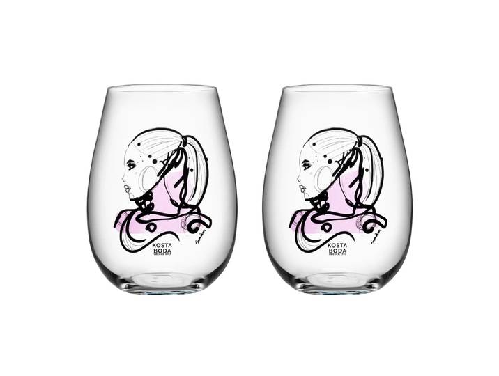 Kosta Boda Verre All about you 57 cl lot de 2 love you (rose)