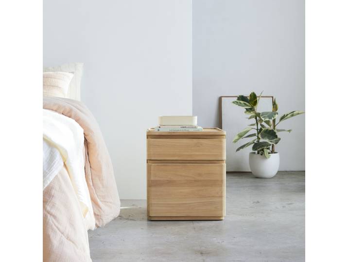 Nachttisch aus massivem Teakholz Nino - Natur - Teak