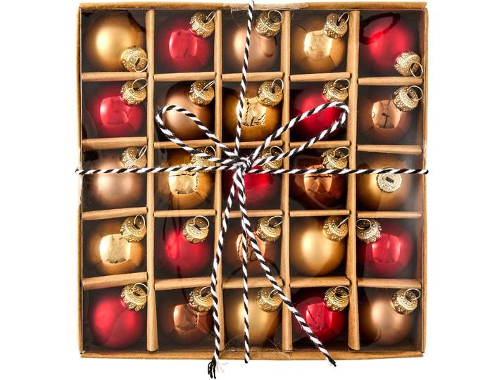Weihnachtskugel Traditional rot/gold Glas