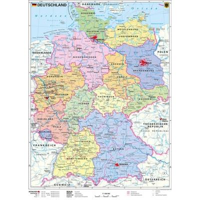 Deutschland politisch, Karte von Heinrich Stiefel, Stiefel Eurocart, 978-3-929627-45-9