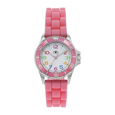 Quarzuhr TOM TAILOR, pink (rosa), Armbanduhren, Kinder, Quarzuhr, Armbanduhr, Silikonarmband, Kinderuhr, Mädchen, analog