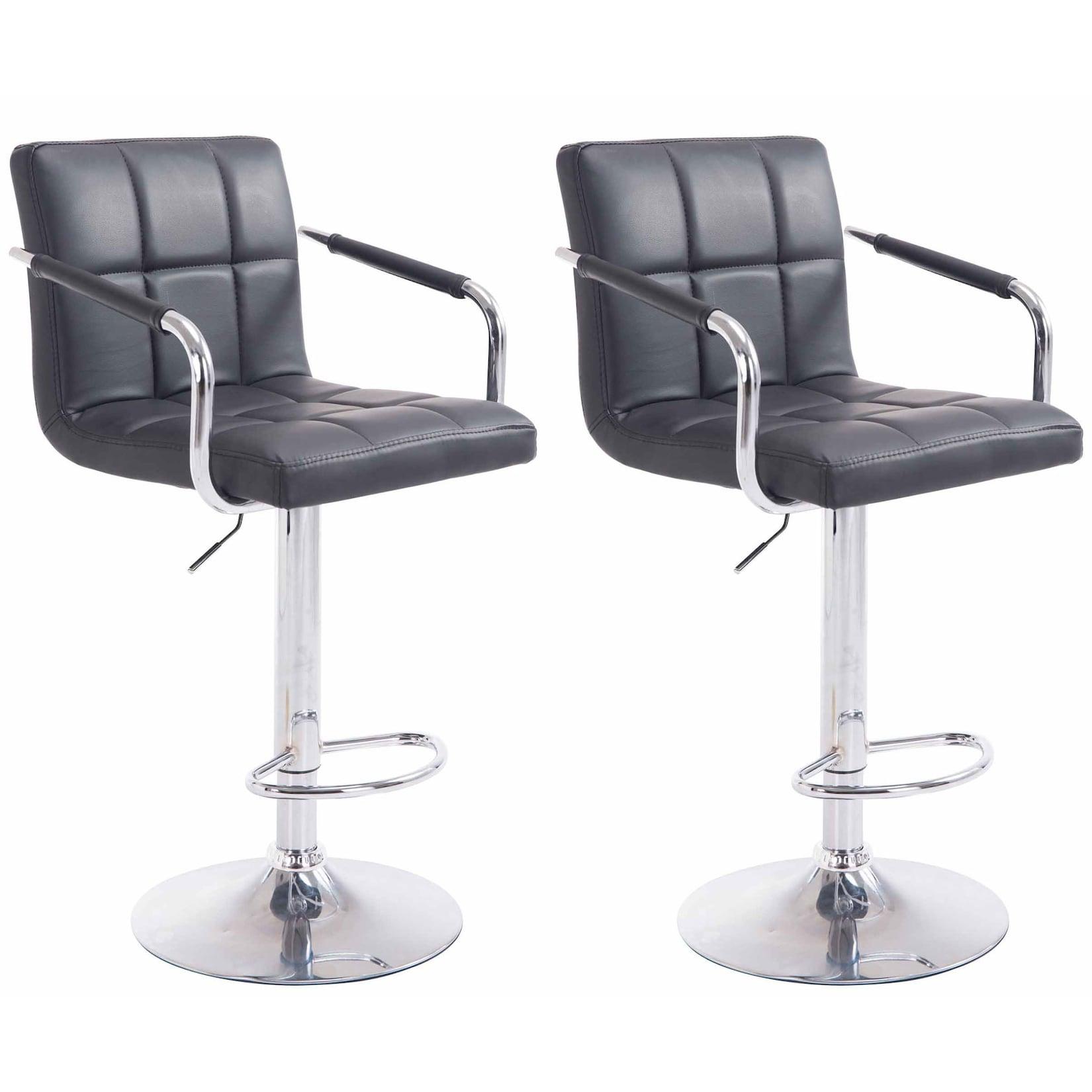CLP 2er Set Barhocker Lucy V2 chrom - Farbe: schwarz, Gestellfarbe: chrom