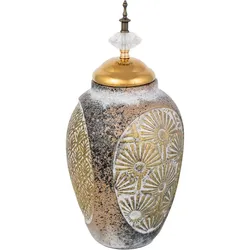 VASE aus Keramik, golden, 18x36cm