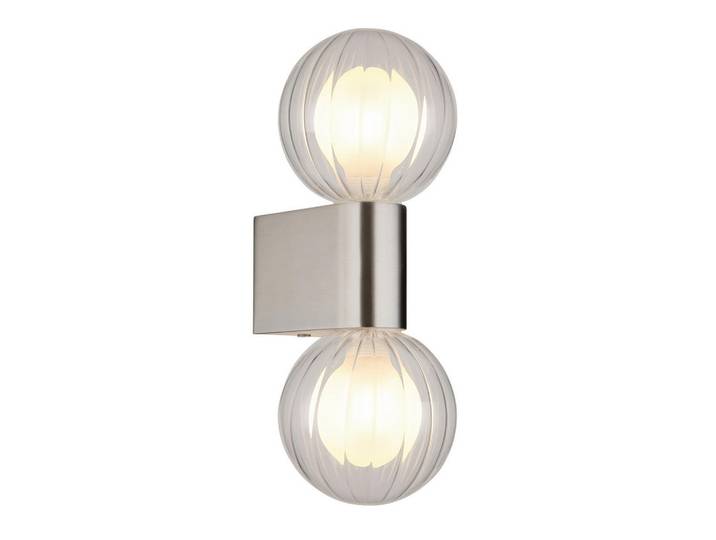 Globo Badezimmer-Wandleuchte, Klar, Metall, Glas, 12x26.5x10 cm, CE, Lampen & Leuchten, Innenbeleuchtung, Wandleuchten, Spiegelleuchten