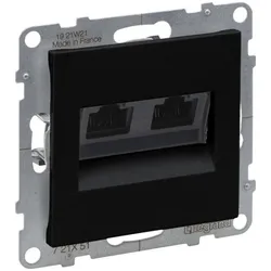 Legrand SUNO Doppelte Computersteckdose RJ45 Cat 5e UTP schwarz 721451 (UTP, CAT5e), Netzwerkkabel
