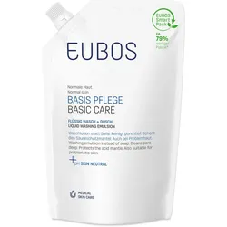 EUBOS Basis Pflege Fluessig Wasch Dusch Blau Nachfuellbeutel 400 ml