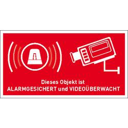SafetyMarking 21.G5023 Hinweisschild Objekt alarmgesichert und videoüberwacht Folie selbstklebend (B x H) 85 mm x 45 mm 1 St.
